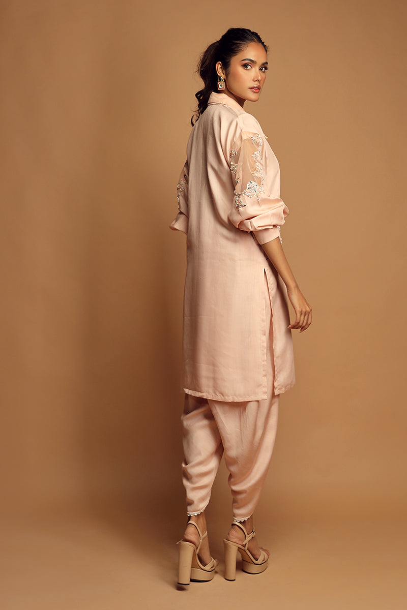 Wardha Saleem | Luxury Pret Traditional Wear | TERRA FORMAL (2PC) S Peach Cotton Silk