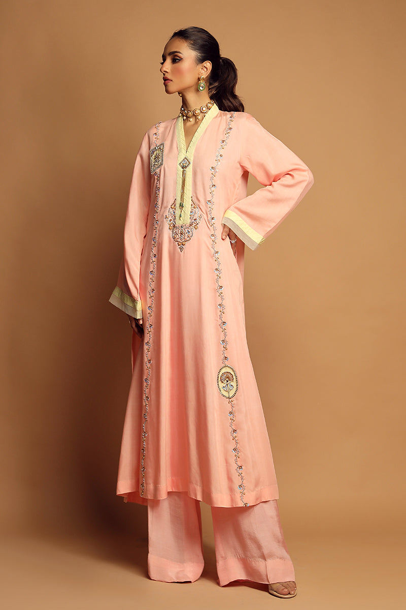 Wardha Saleem | Luxury Pret Traditional Wear | ALLURE (2PC) L Pink Cotton Silk