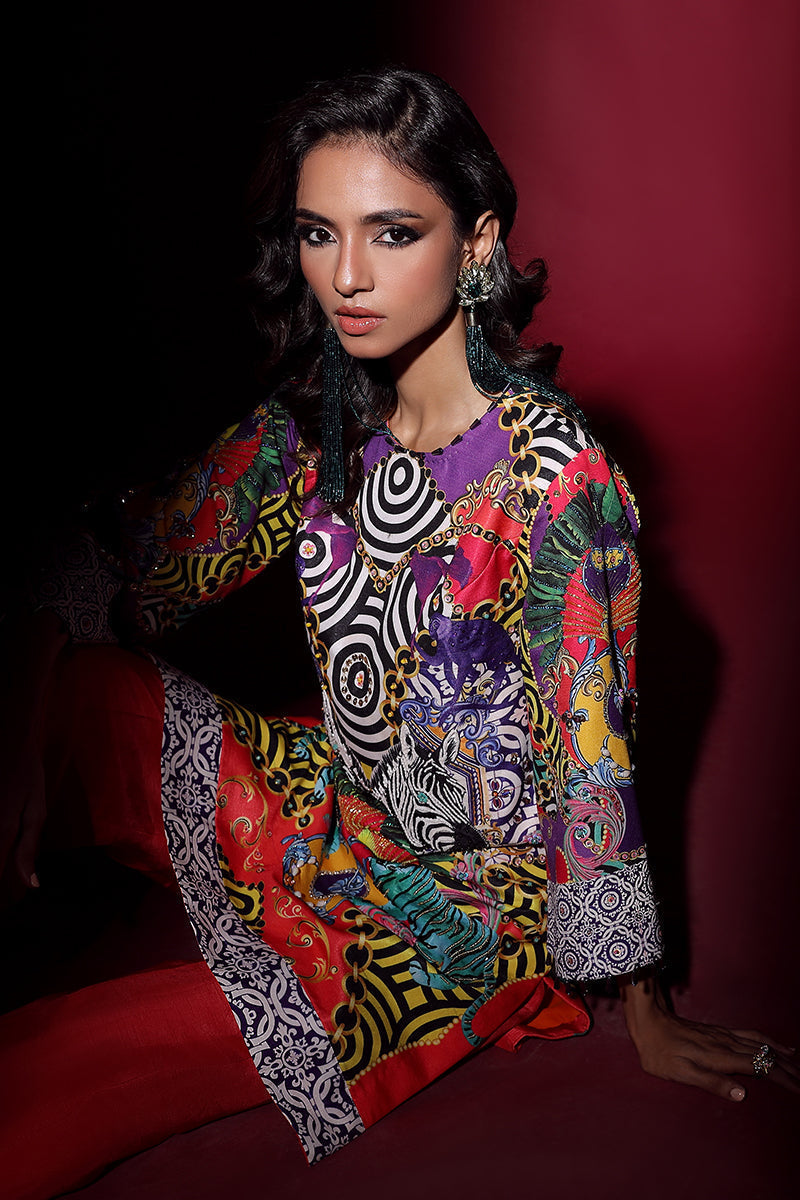 Wardha Saleem | Luxury Pret Fusion Wear | EXOTICA (2PC) M Multicolor Raw Silk