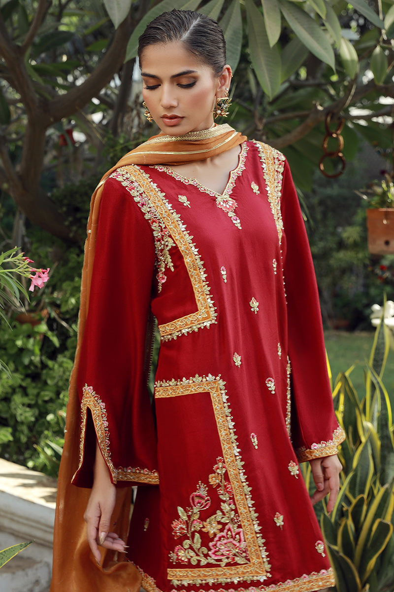 Sana Abbas | Velvet Formals | TOPAZ M Red Silk