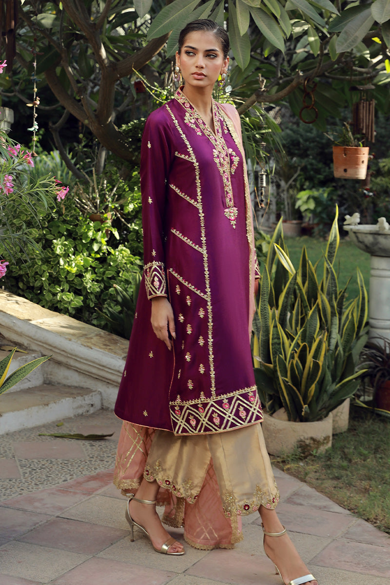 Sana Abbas | Velvet Formals | SPINEL XS Plum Silk
