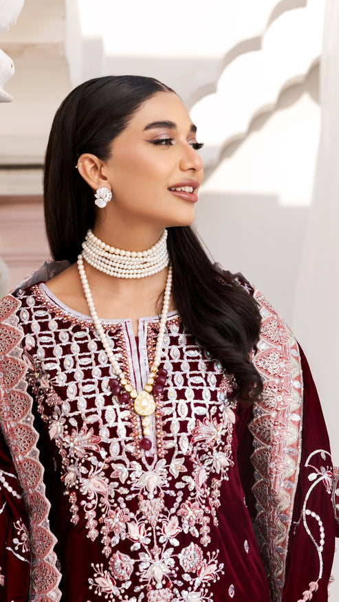 Zebtan | Andaz e Makhmal | ZAM-06 M Maroon Velvet