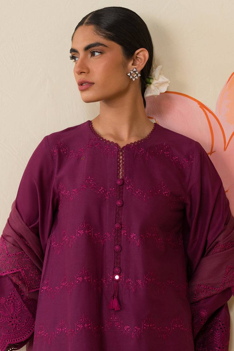 Cross Stitch | Chikankari Lawn Collection | P-07 - Pakistani Designer Dress - by Cross Stitch | Type: Luxury - 100% Original at Saira Sultan