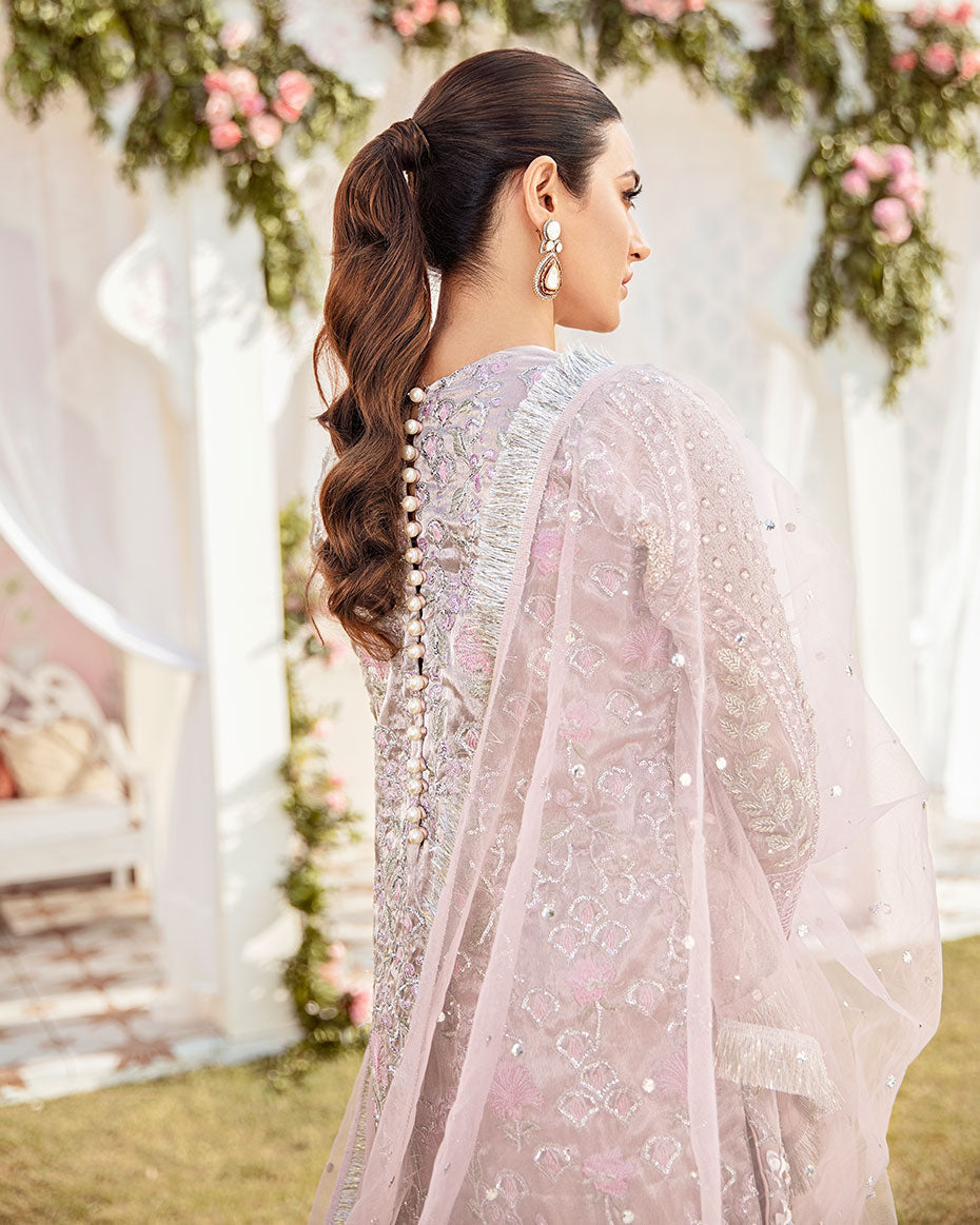 Gulaal | Wedding Formals | CLAIR EMBROIDERED NET 3-PIECE SUIT WS-05 - Pakistani Designer Dress - by Gulaal | Type: Bridal - 100% Original at Saira Sultan