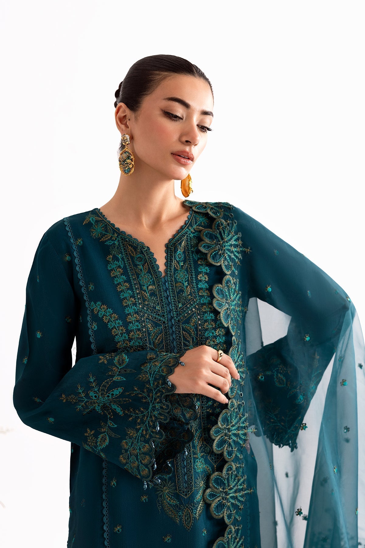 Enzo I Tu Es Aime I Sarcelle - Pakistani Designer Dress - by Enzo - Type : Ladies Clothes - 100% Original at Saira Sultan