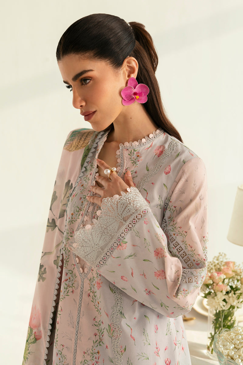 Qalamkar | Q Prints 2025 | PQ-07 JANE L Pastel Pink Lawn