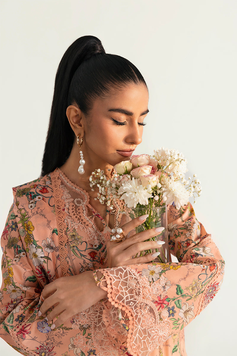 Qalamkar | Q Prints 2025 | PQ-10 MAIRA M Pale Peach Lawn