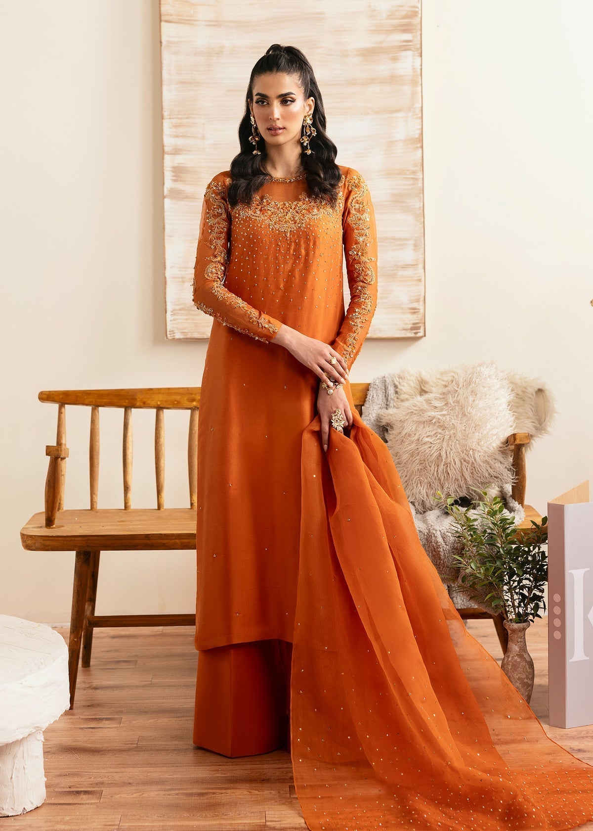 Kanwal Malik | Miray Luxury Pret | Celina XS Copper Raw Silk