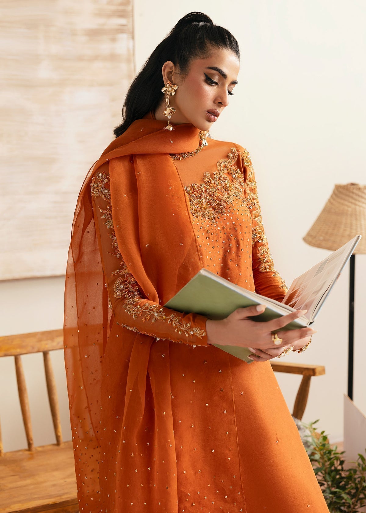 Kanwal Malik | Miray Luxury Pret | Celina M Copper Raw Silk