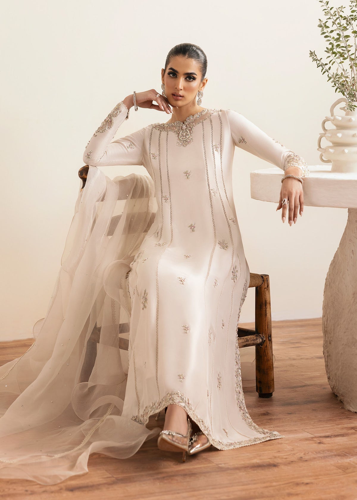 Kanwal Malik | Miray Luxury Pret | Freya XL Ivory Raw Silk