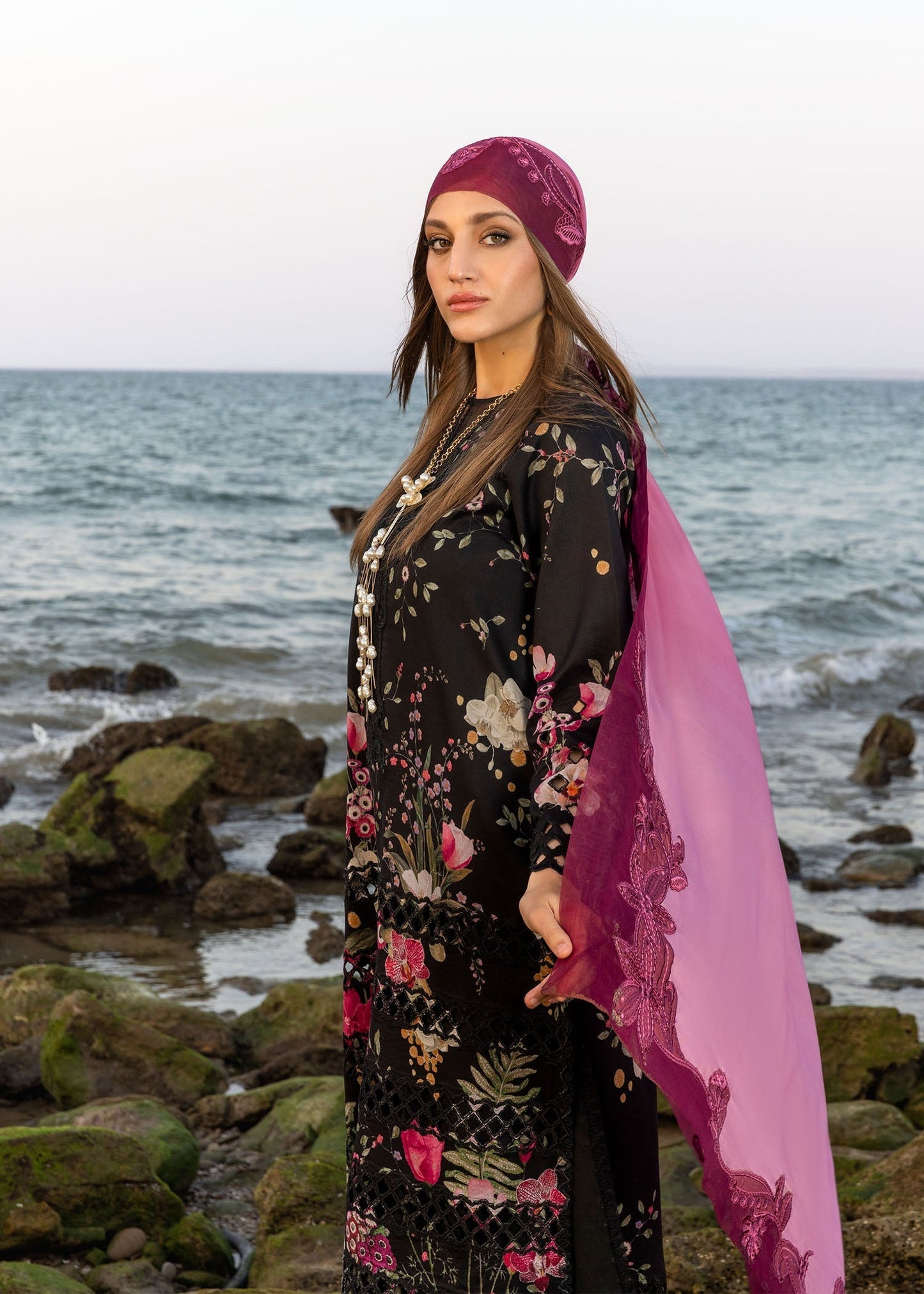 Crimson | Floe by Crimson | Bloom Bold - D4 B S Black Lawn