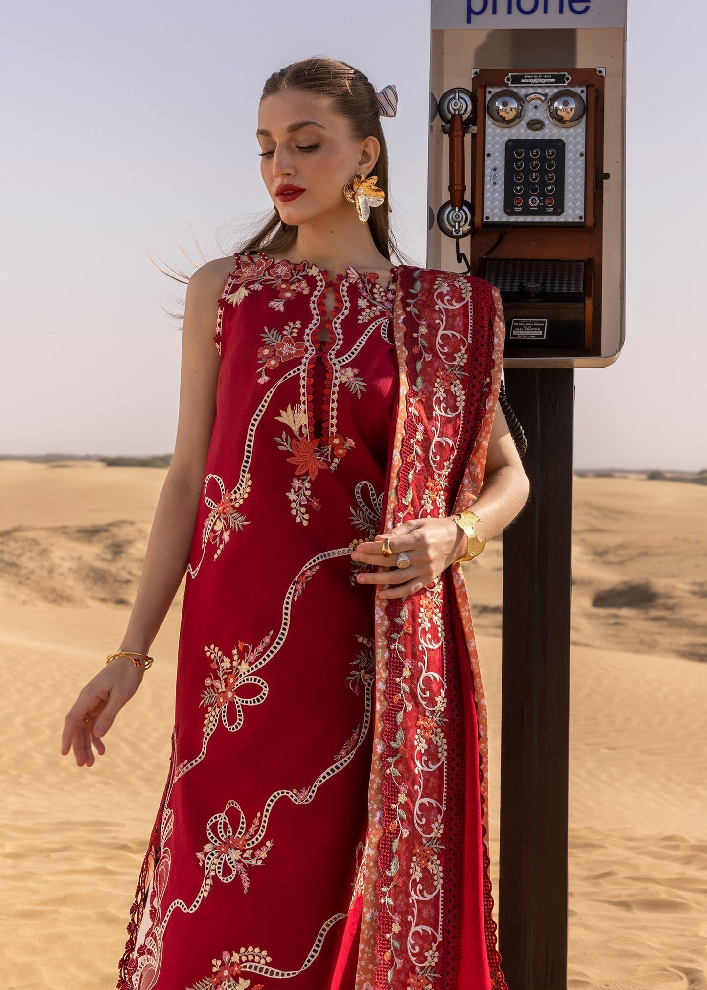 Crimson | Floe by Crimson | Twirls And Ties - D8 B S Red Lawn