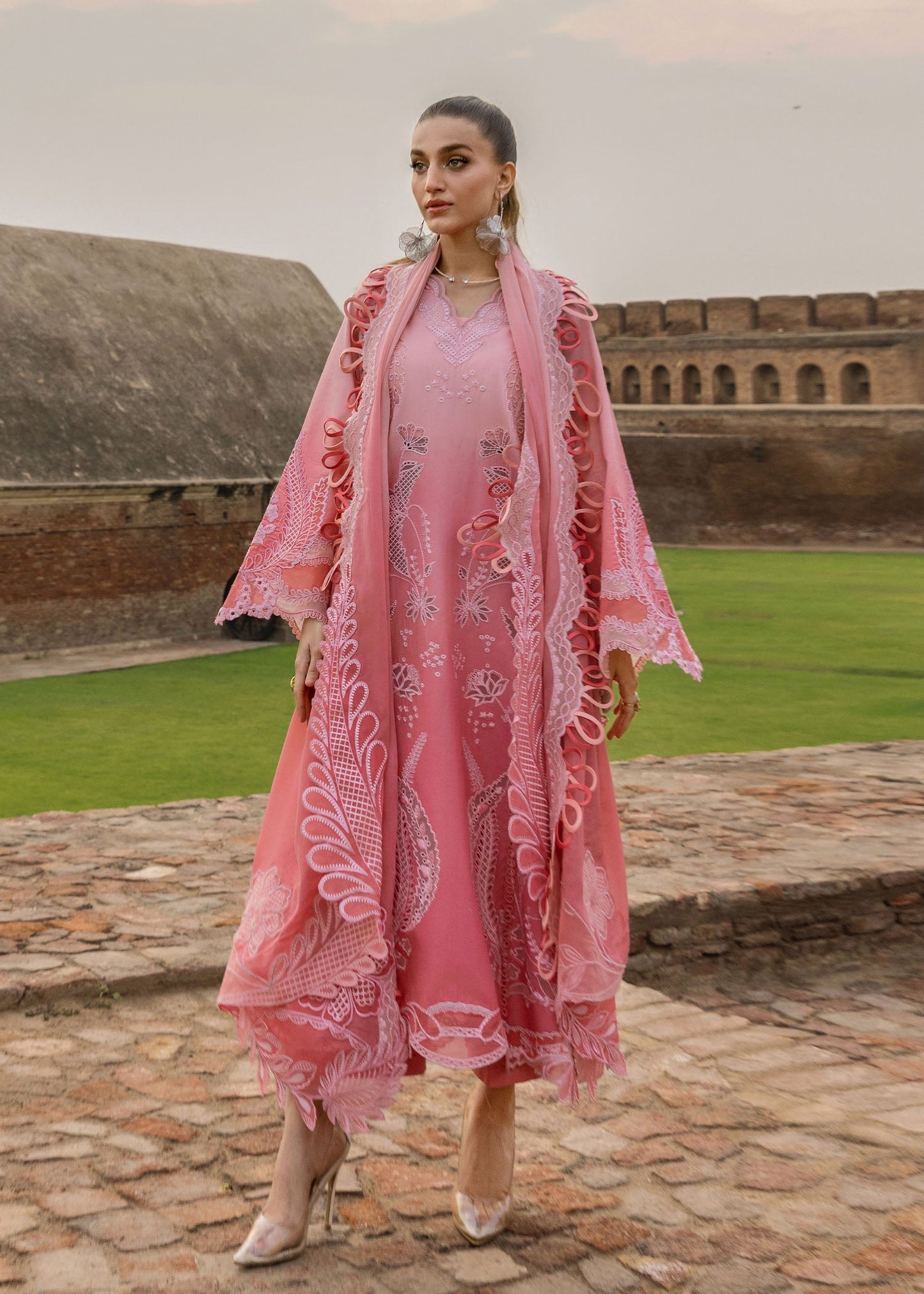 Crimson | Tasawar 25 | ALL THINGS OMBRE - D1B M Pink Organza
