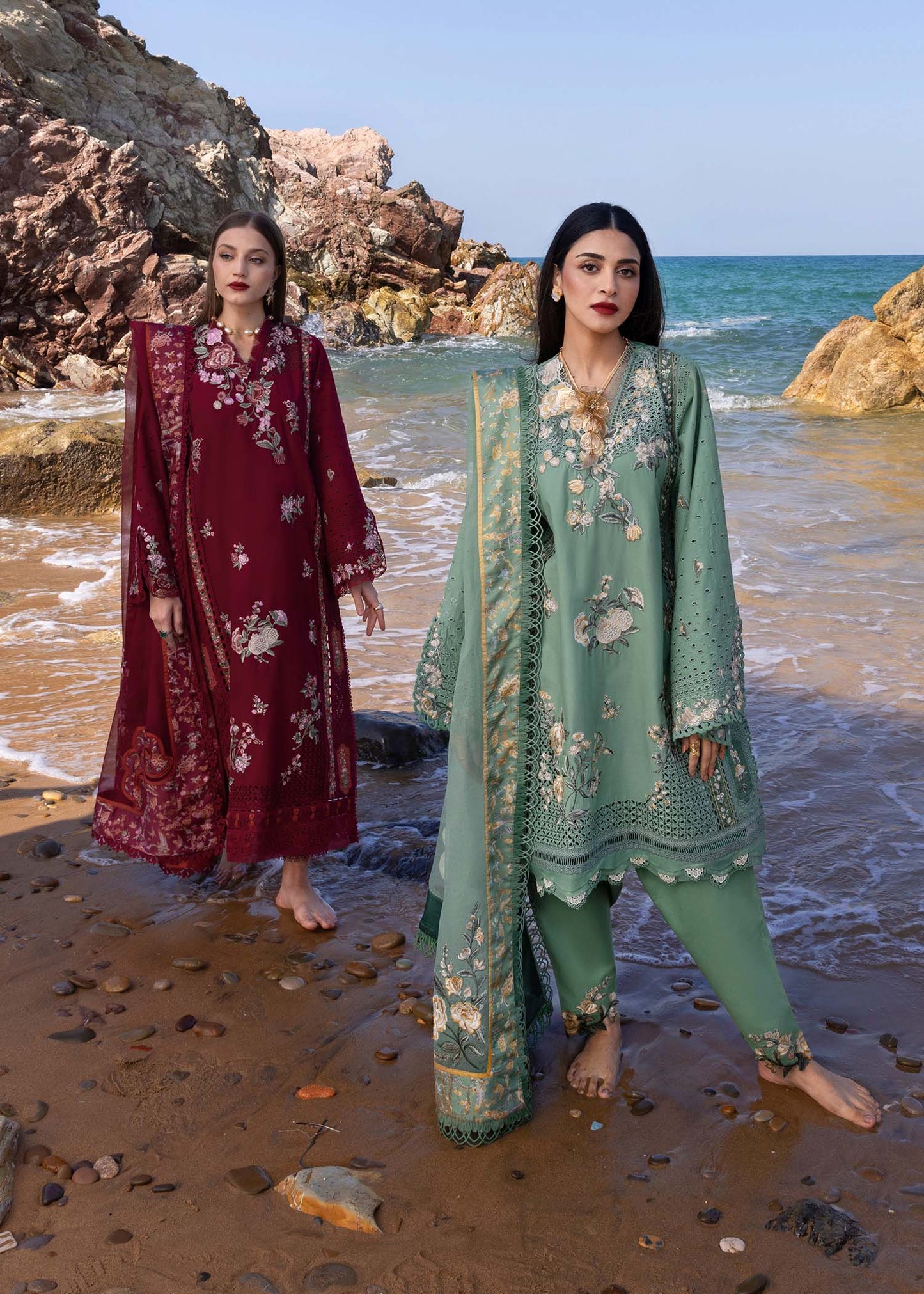 Crimson | Floe by Crimson | Parsi Threads - D5 A XL Sage Green Lawn