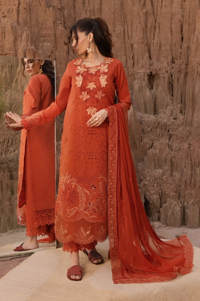 Rangrasiya | Premium Eid Edit 25 | Mahi S Burnt Orange Lawn