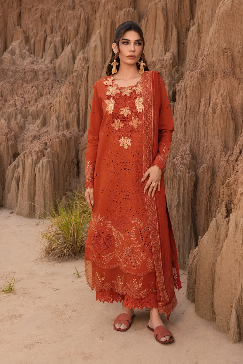 Rangrasiya | Premium Eid Edit 25 | Mahi XL Burnt Orange Lawn
