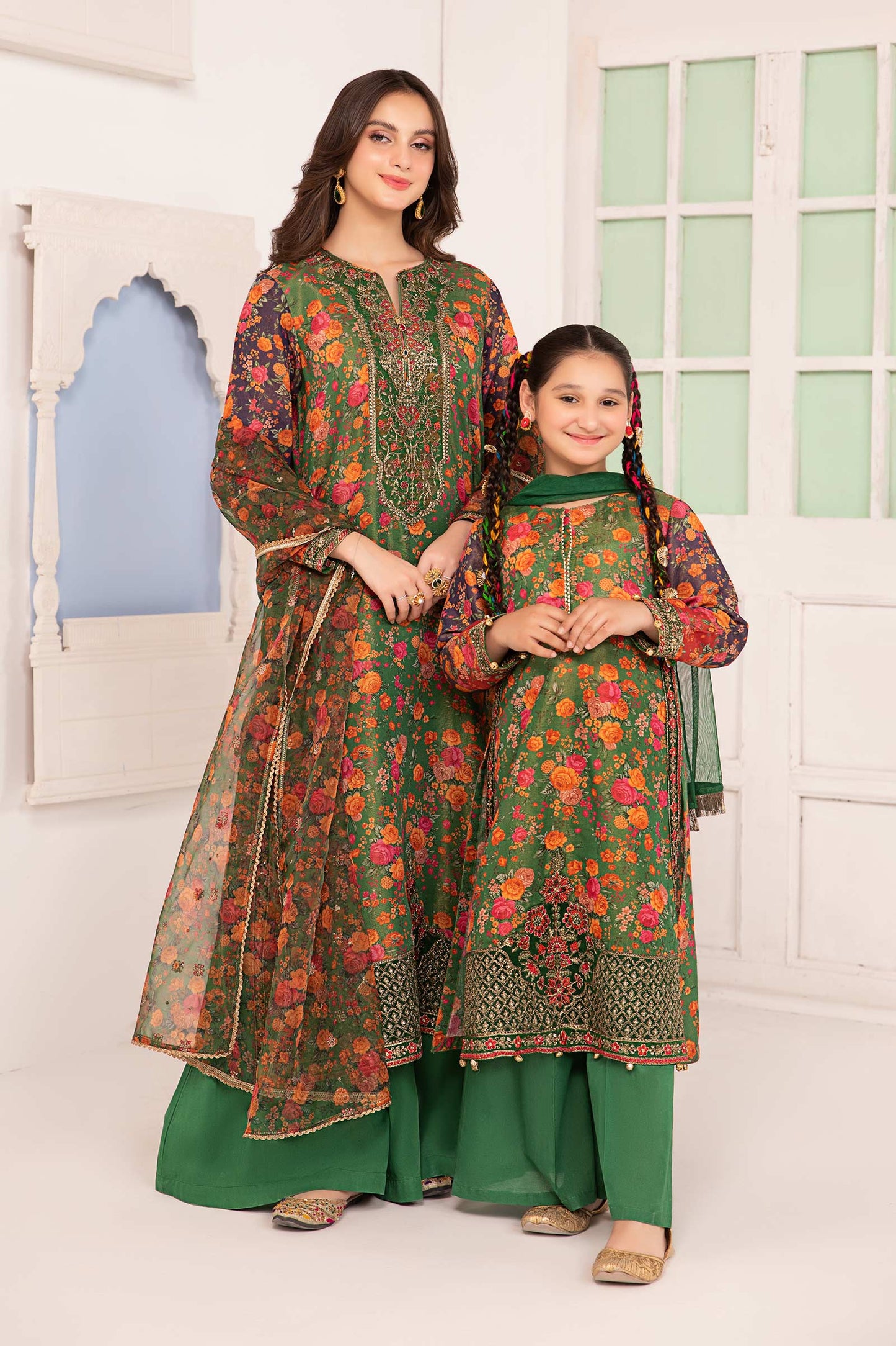 Maria B | 3 Piece Printed Cotton Masoori Suit | MKD-EA24-04 6-Apr Green
