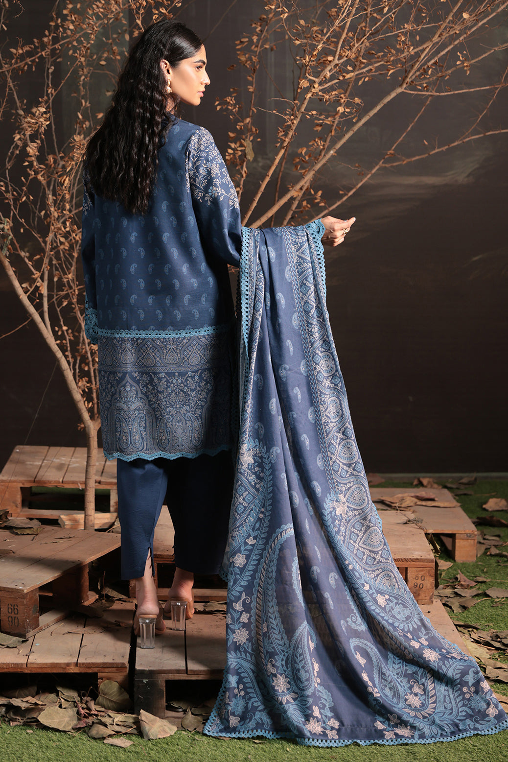 Bonanza Satrangi | Midnight Blue 3 Pc (2W24P3P261)