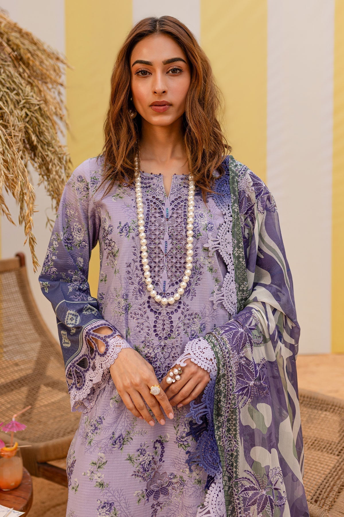 Nureh | Gardenia Lawn 25 | NSG-184 M Purple Gray Lawn