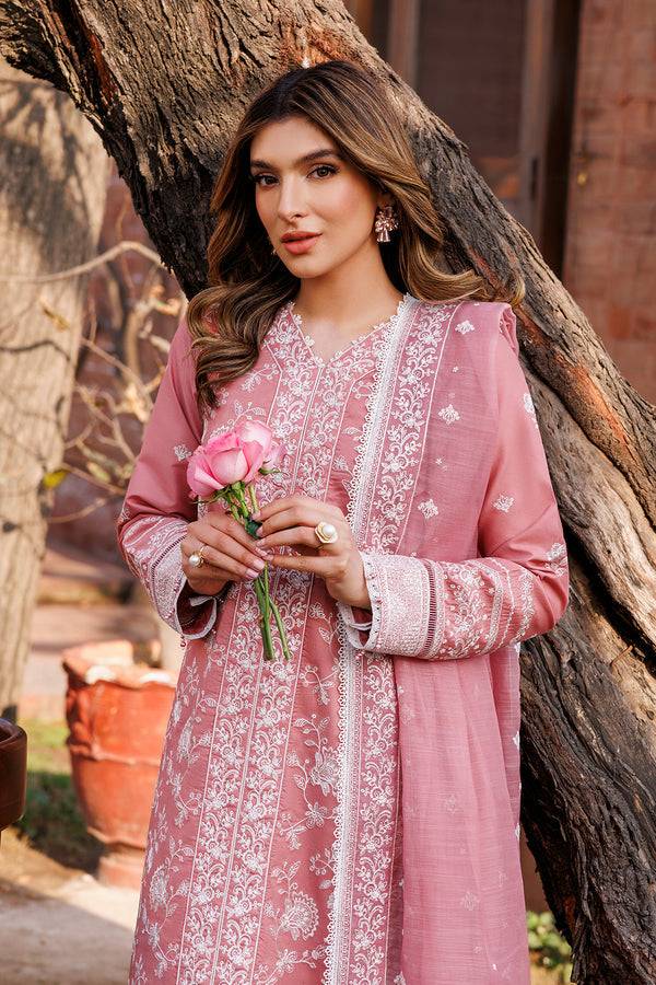 Farasha | Dastoor Embroidered Lawn SS24 | PEARL MIST - Pakistani Designer Dress - by Farasha | Type: Luxury - 100% Original at Saira Sultan