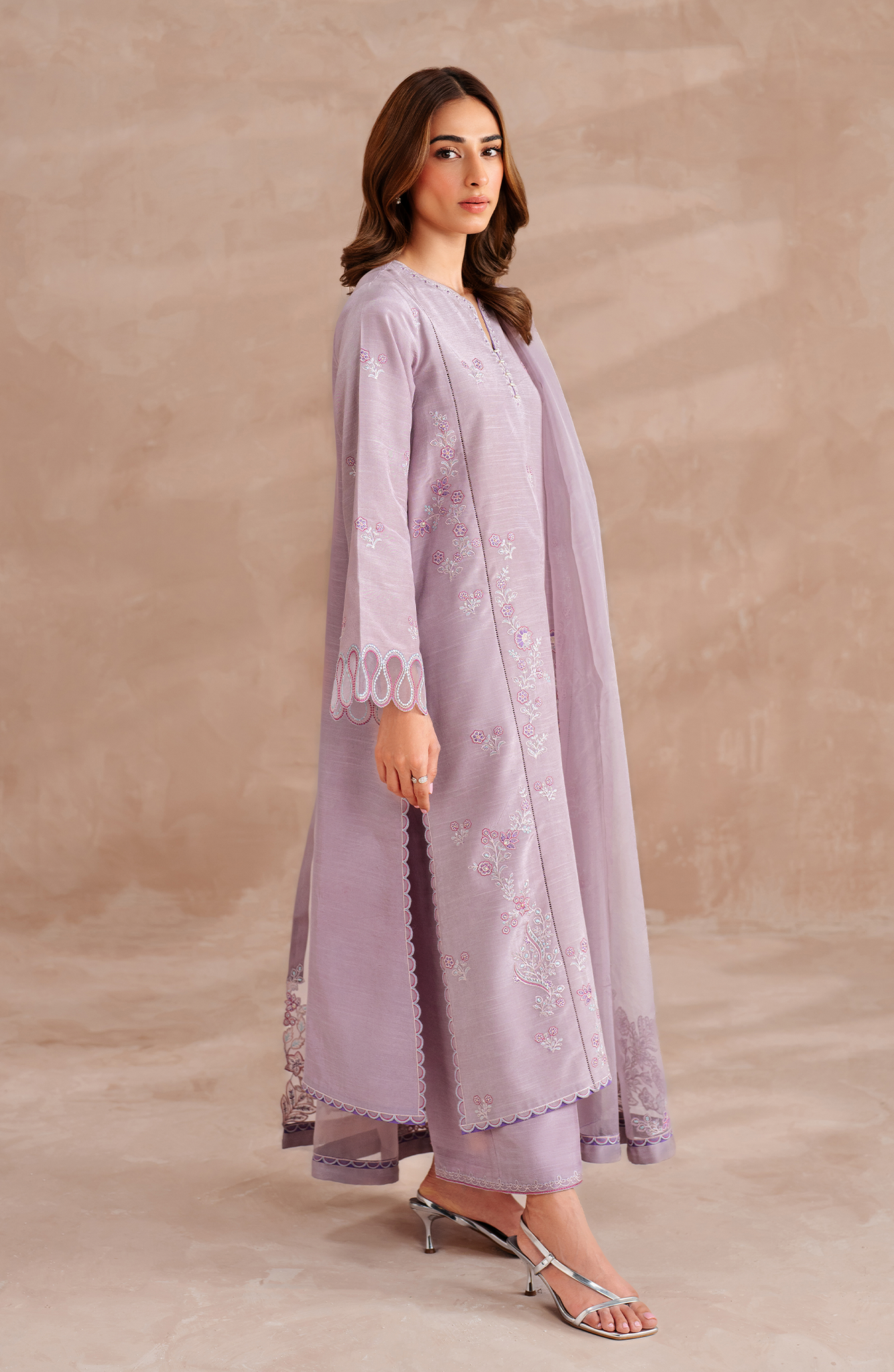 Seran | Eid Luxe Pret 25 | AUSET S Lilac Raw Silk