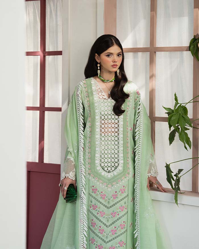 Zevk | Flora Festive Lawn | ROSEMARY L Mint Green Lawn