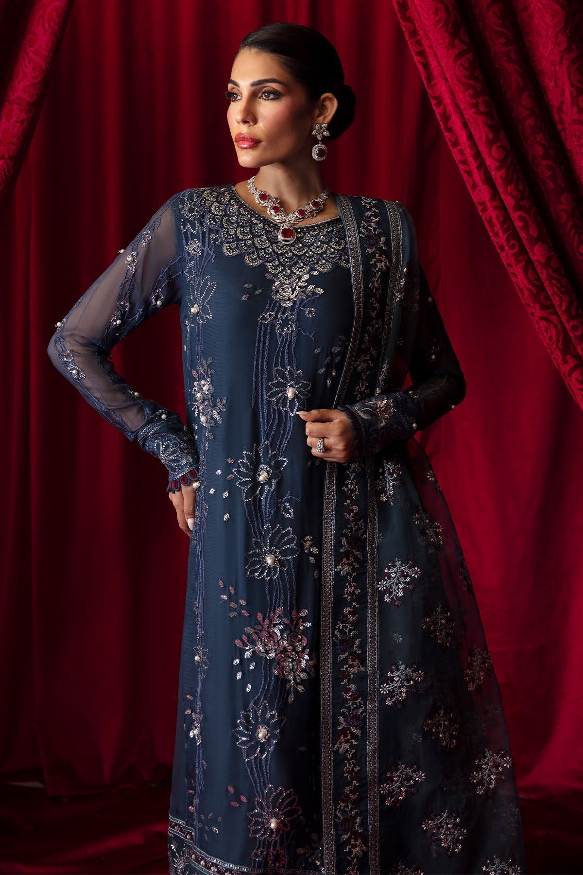 Nureh | Elanora Formal 24 | NEL-52-Cielle - Pakistani Designer Dress - by Nureh | Type: Clothing - 100% Original at Saira Sultan