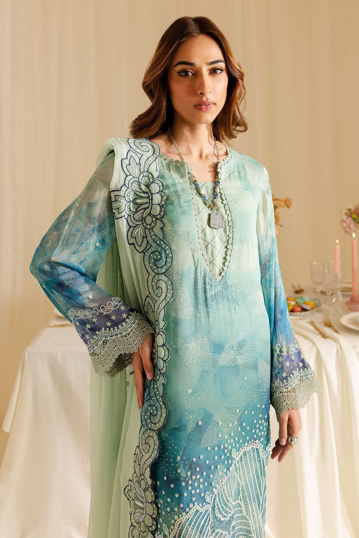 Nureh | Ballerina Formals | NU2-161 XL Ice Blue Chiffon
