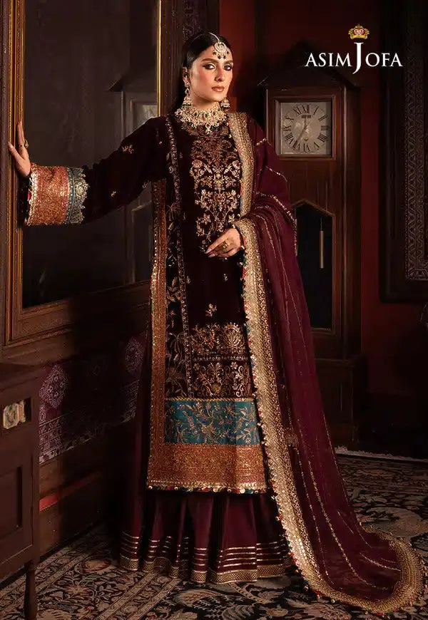 Asim Jofa | Makhmal Wedding Velvet 23 | AJMM-09 - Pakistani Designer Dress - by Asim Jofa | Type: Formal - 100% Original at Saira Sultan