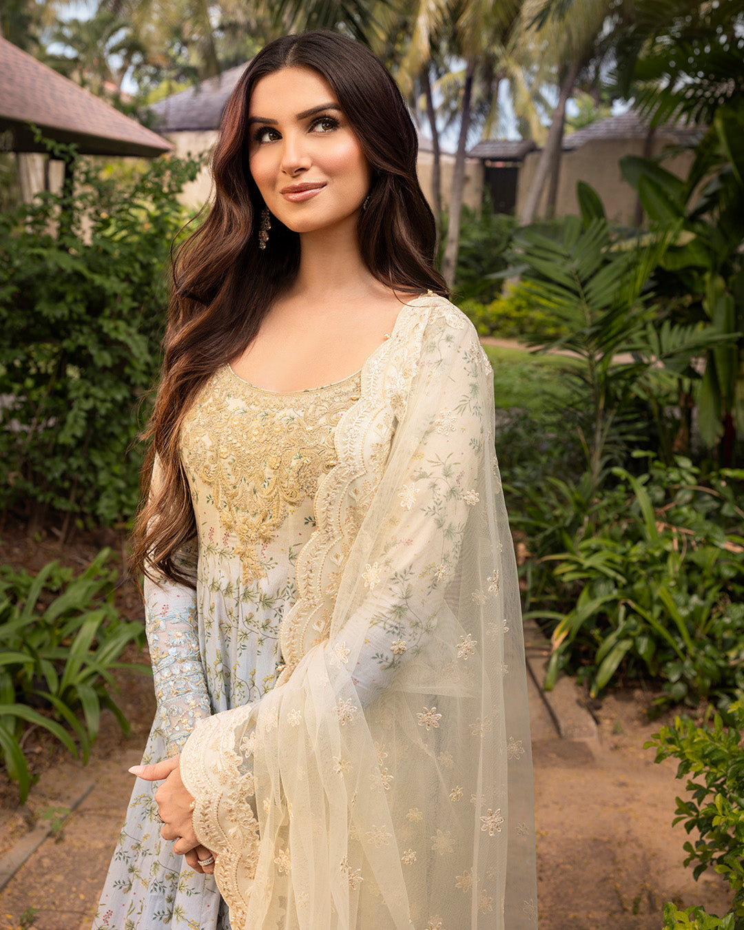Faiza Saqlain | Zinnia Lawn 25 | Freesia XL Beige Lawn