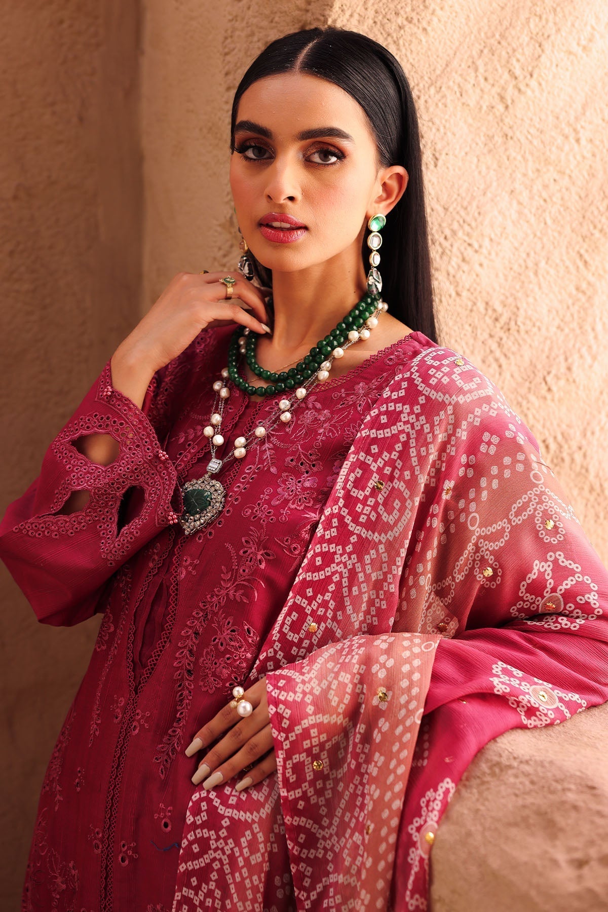 Nureh | Bazaar Lawn | NE-158 XL Maroon Lawn