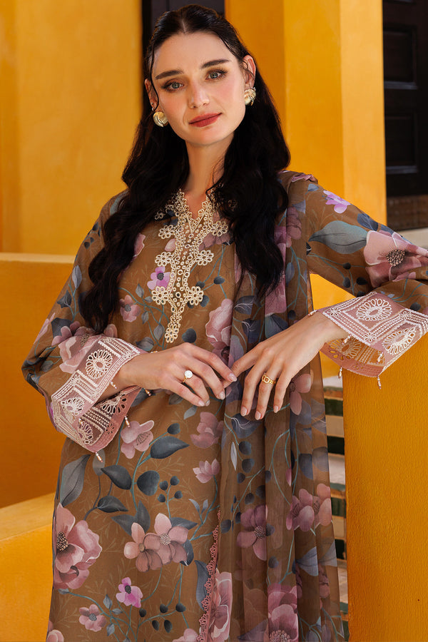 Farasha | Printed Essentials | Fawn Bliss M Brown Lawn