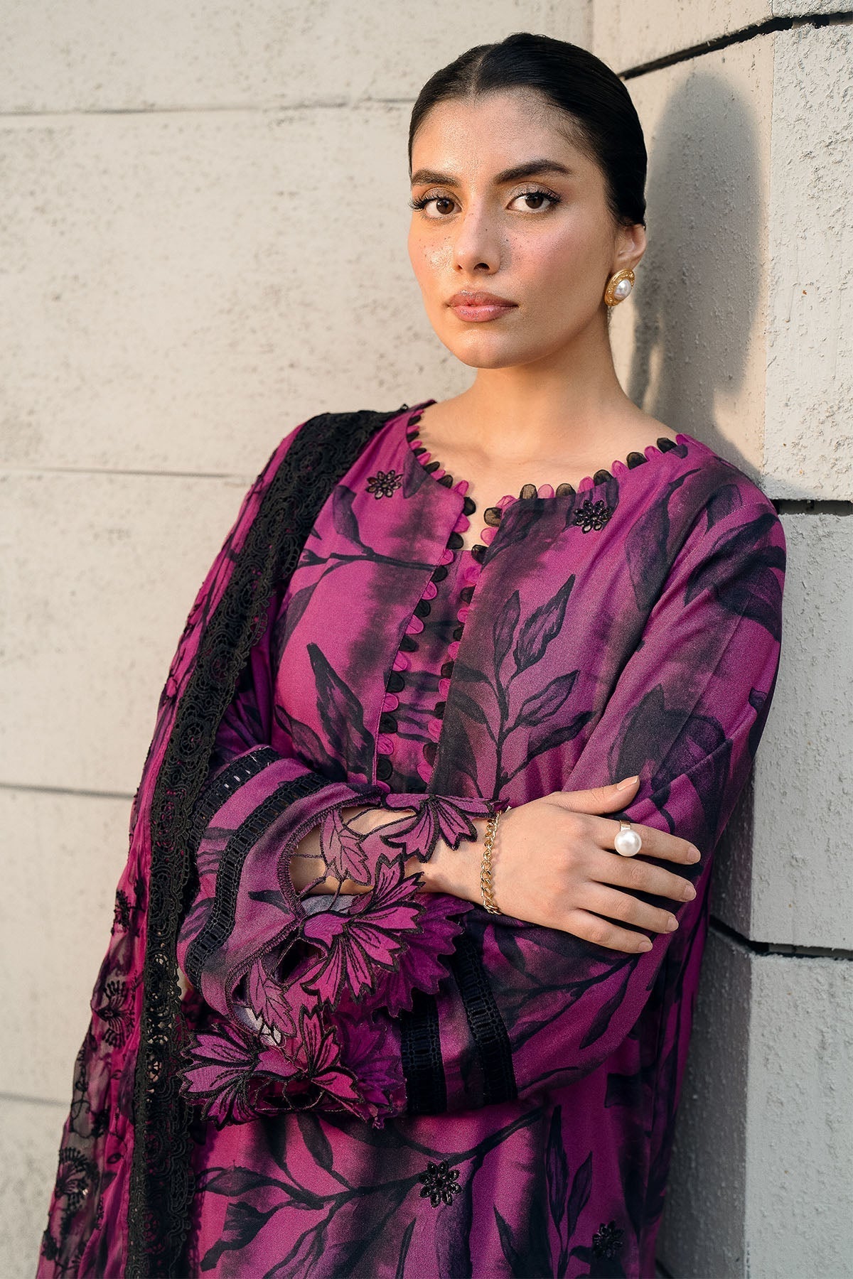 Nureh | Glam Girl Lawn | GL-23 M Magenta Crepe