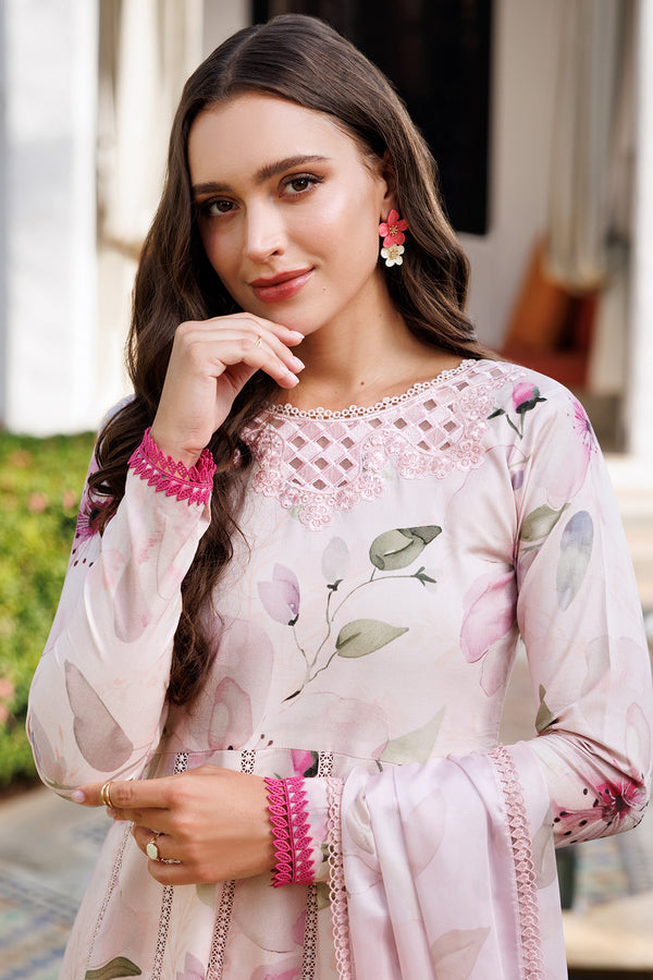 Farasha | Printed Essentials | Pink Bloom M Pale Pink Lawn