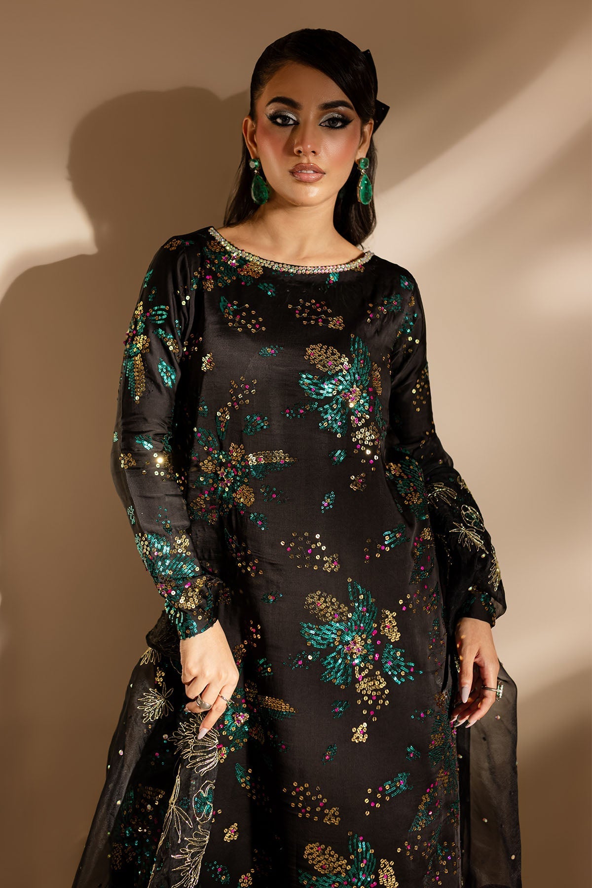 Nureh | Fancy Formals | TW-02 GOLDEN STARDUST - Pakistani Designer Dress - by Nureh - Type : Ladies Clothes - 100% Original at Saira Sultan