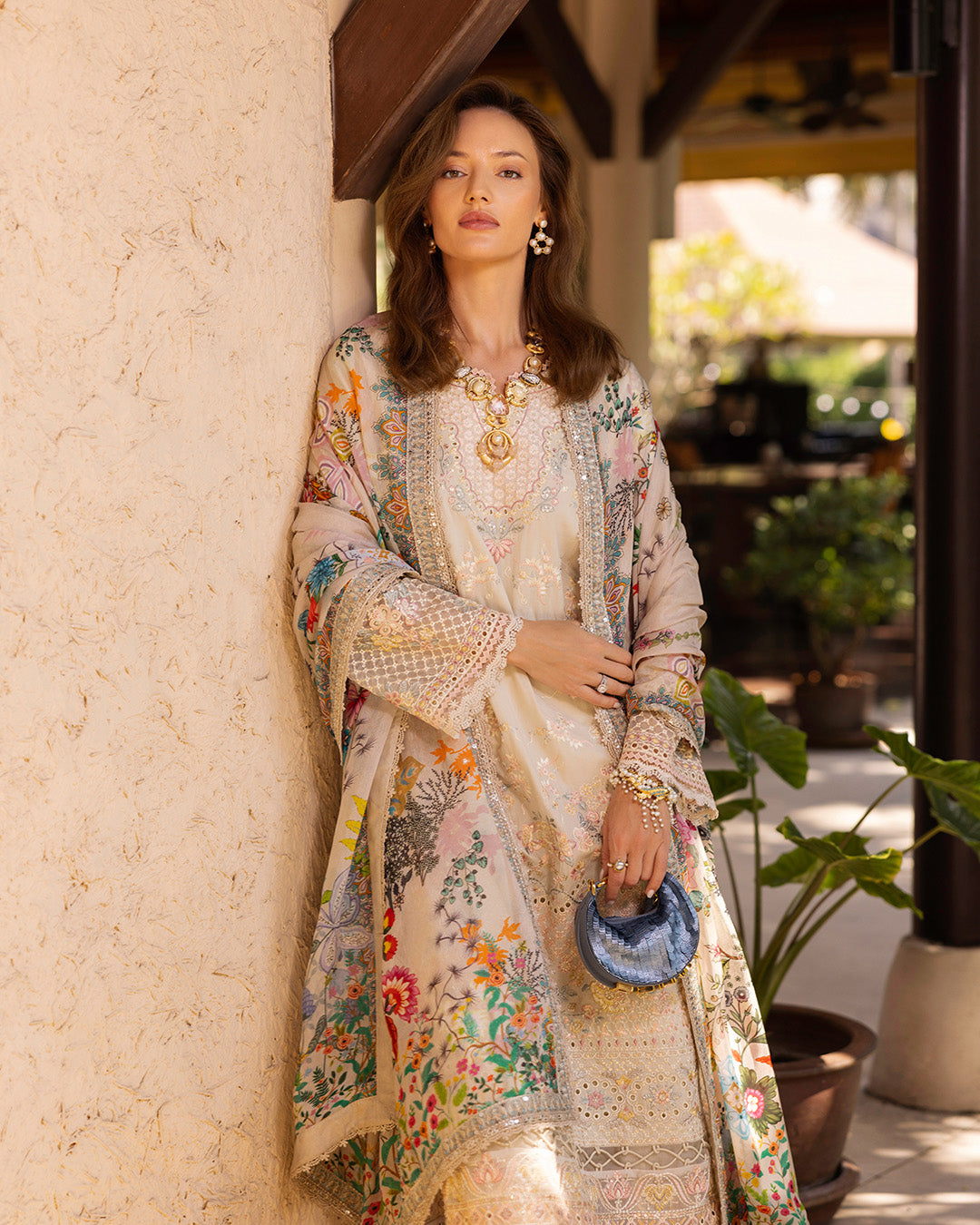Faiza Saqlain | Zinnia Lawn 25 | Delilah L Ivory Lawn
