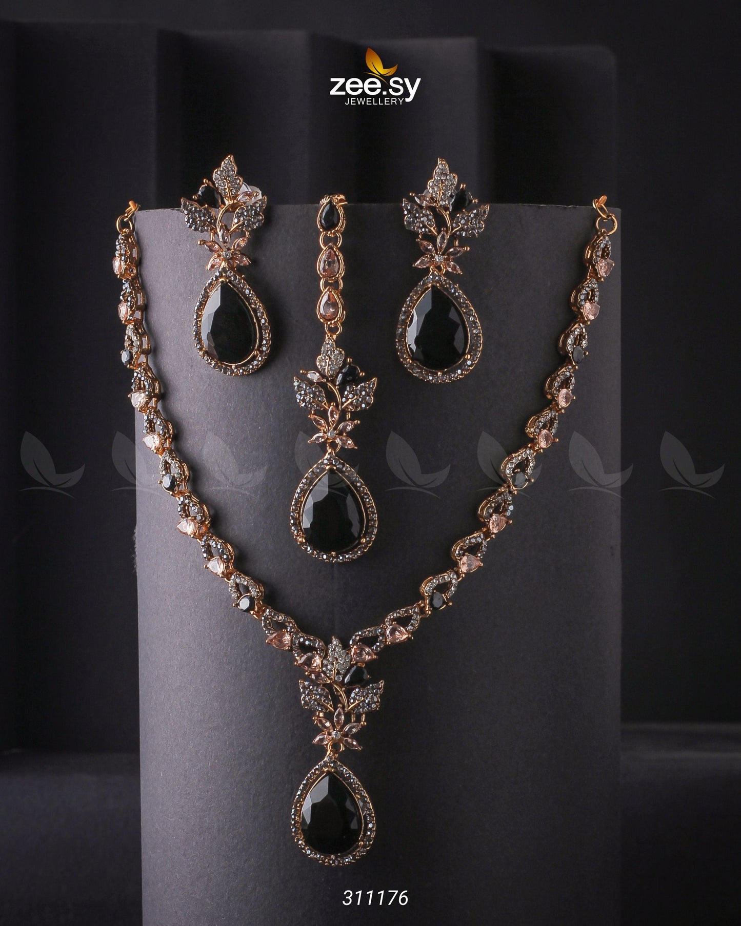 Opal Necklace Set Black