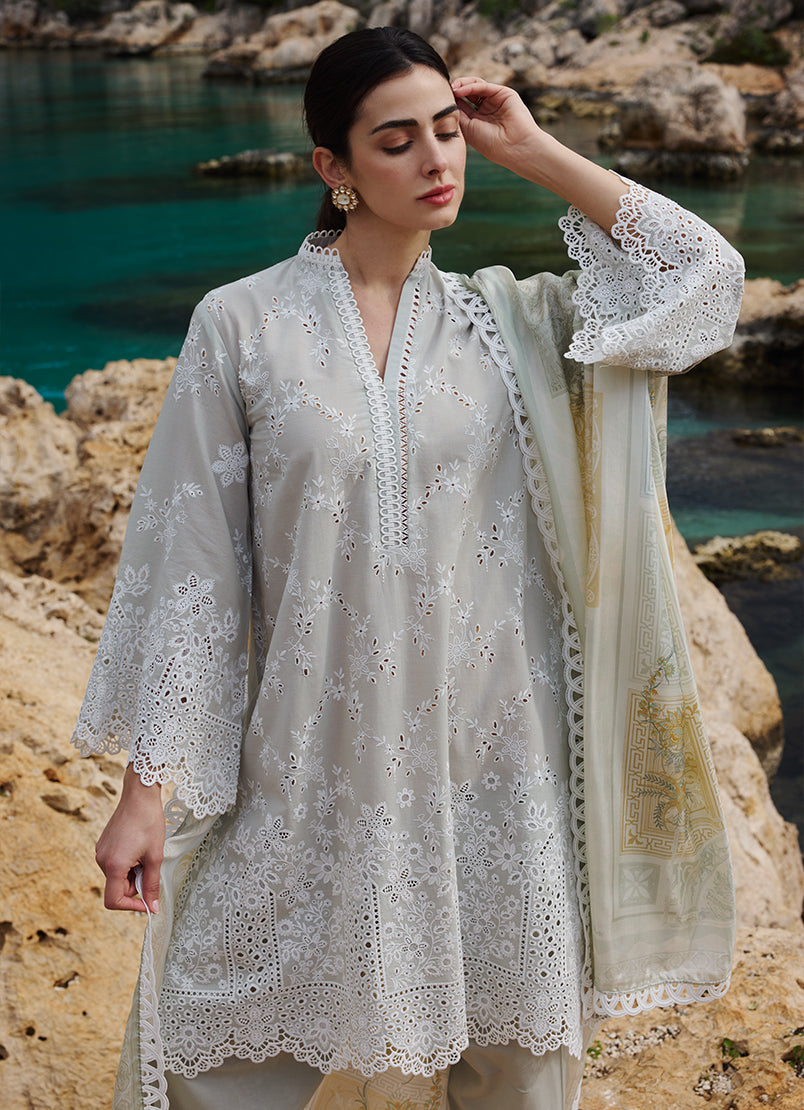 Image | Lawnkari 25 | Melek L Pastel Gray Cotton Lawn