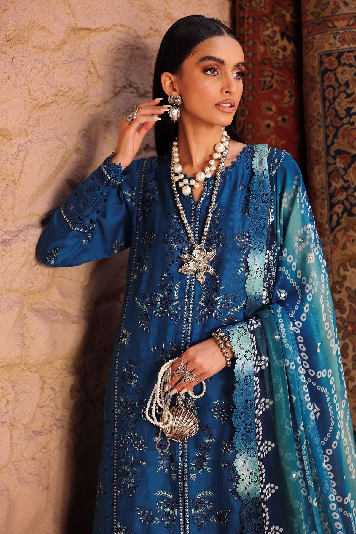 Nureh | Bazaar Lawn | NE-160 S Cobalt Blue Lawn
