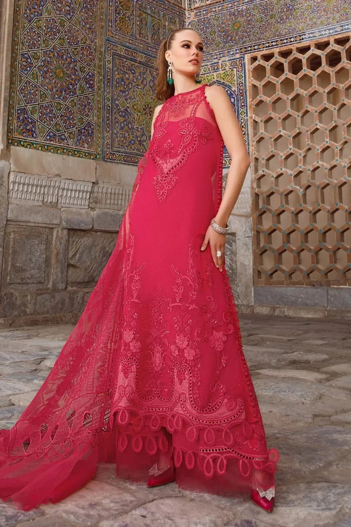 Maria B | Luxury Lawn | D-2303-A - Pakistani Designer Dress - by Maria B | Type: Luxury - 100% Original at Saira Sultan
