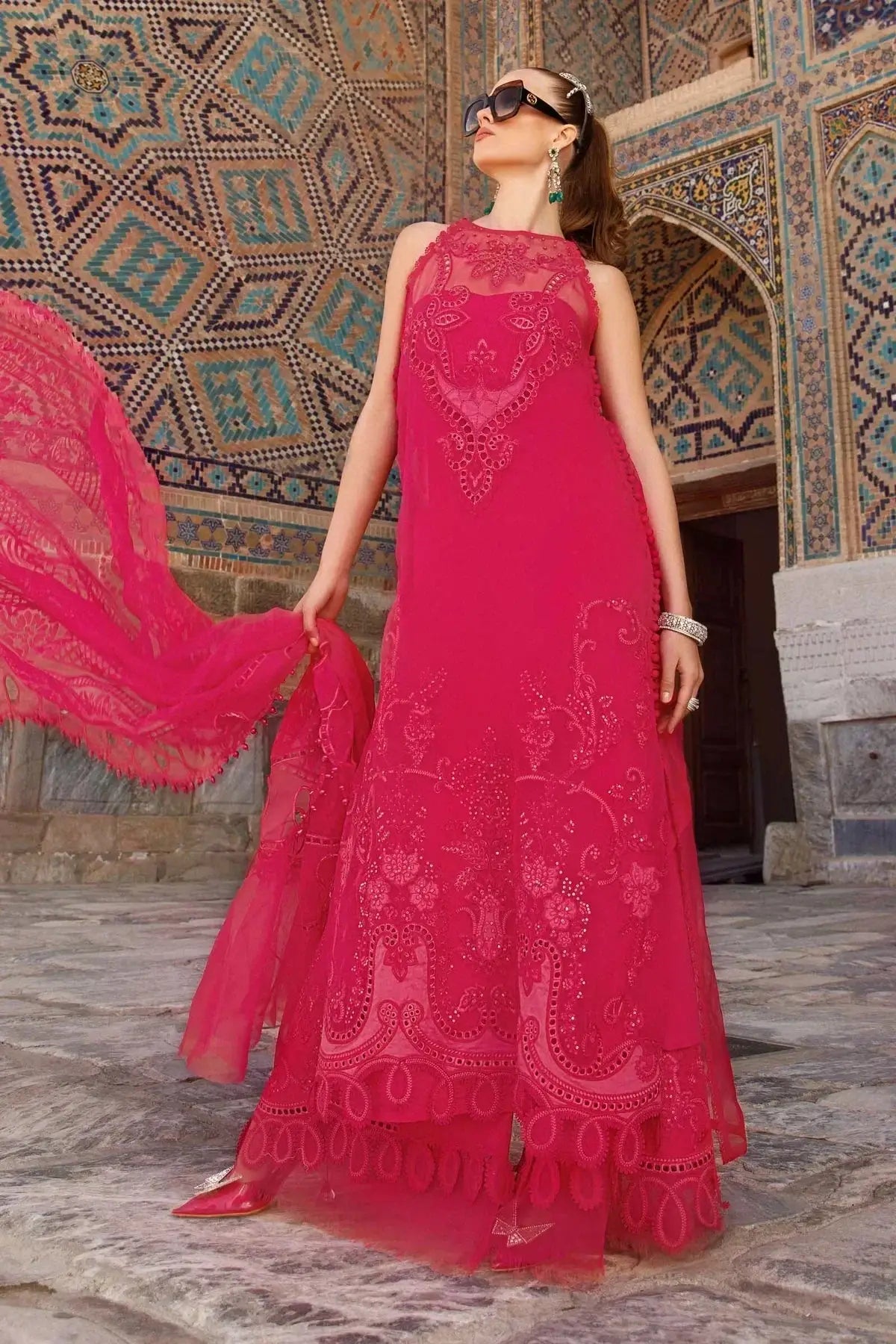 Maria B | Luxury Lawn | D-2303-A - Pakistani Designer Dress - by Maria B | Type: Luxury - 100% Original at Saira Sultan
