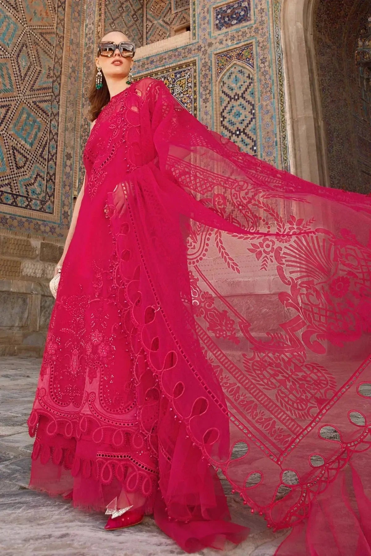 Maria B | Luxury Lawn | D-2303-A - Pakistani Designer Dress - by Maria B | Type: Luxury - 100% Original at Saira Sultan