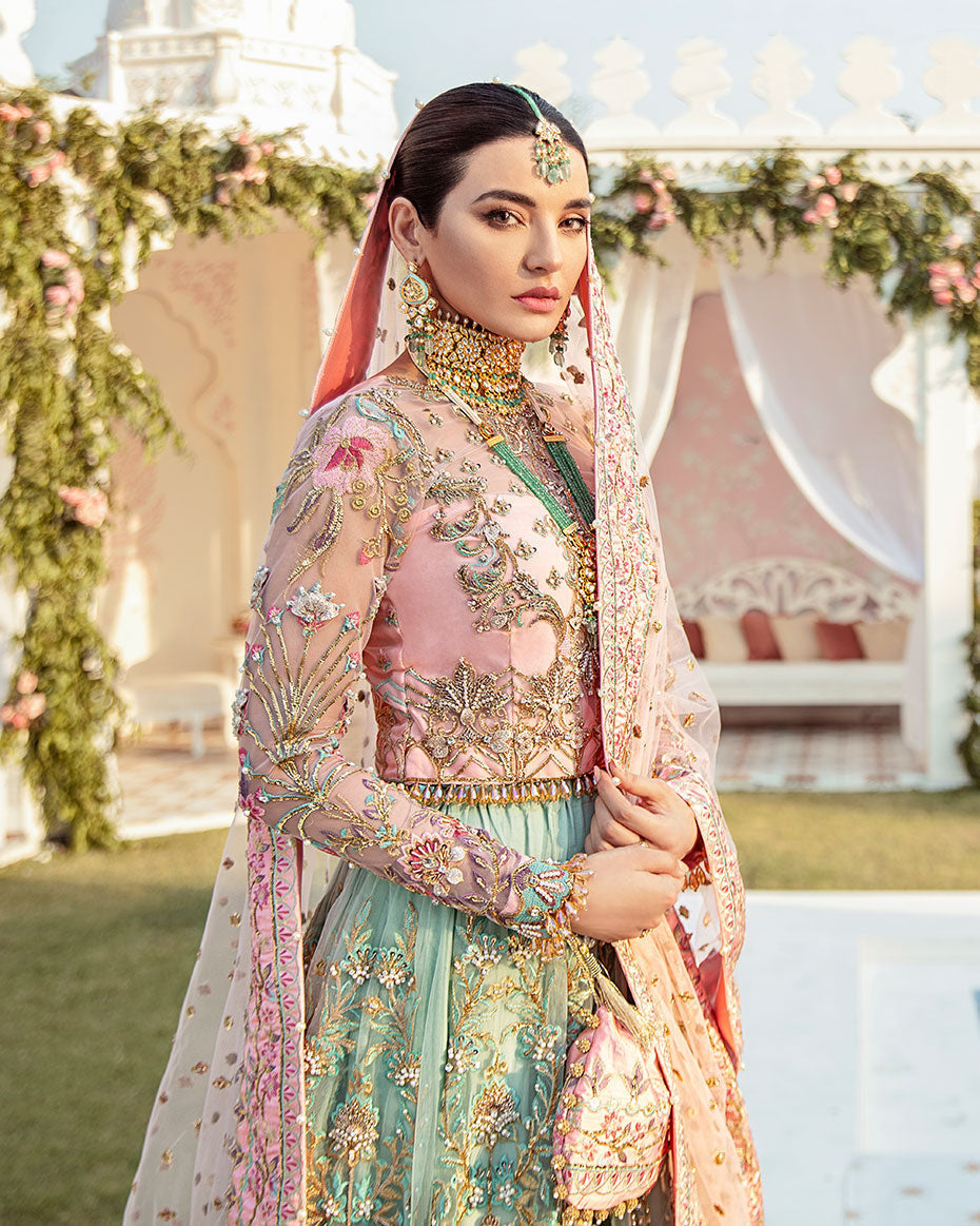 Gulaal | Wedding Formals | Joli Embroidered Net 3-Piece Suit WS-03 - Pakistani Designer Dress - by Gulaal | Type: Bridal - 100% Original at Saira Sultan