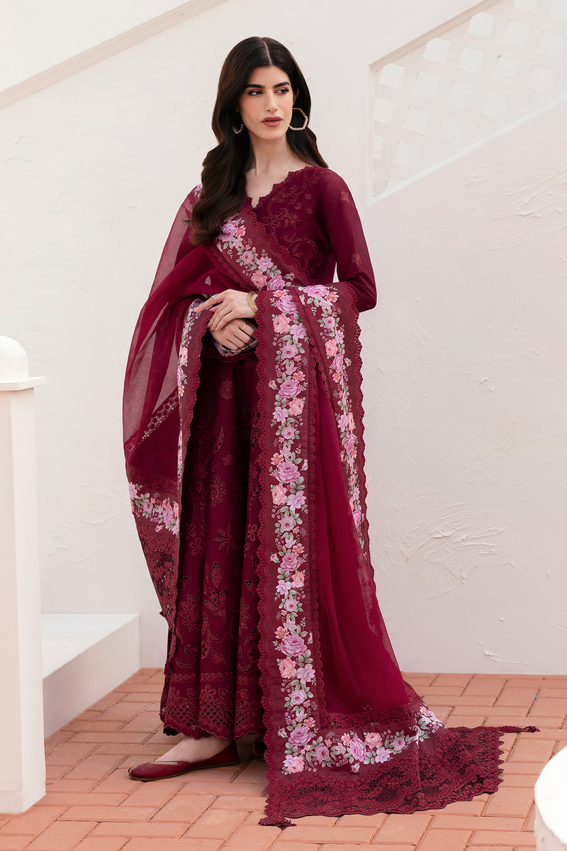Baroque | Eid Lawn 25 | EL-D05 XS Wine Berry Lawn