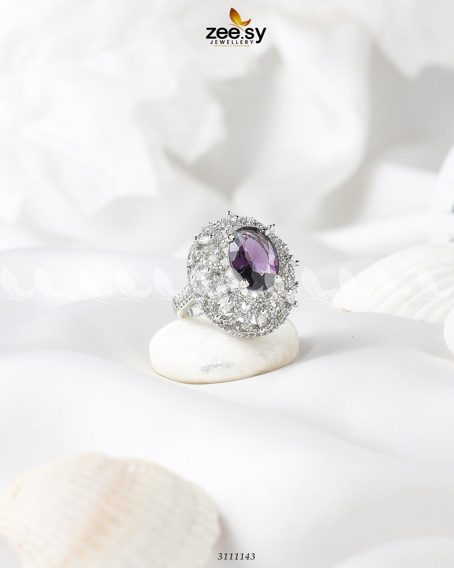 Kohinoor Ring Silver Purple