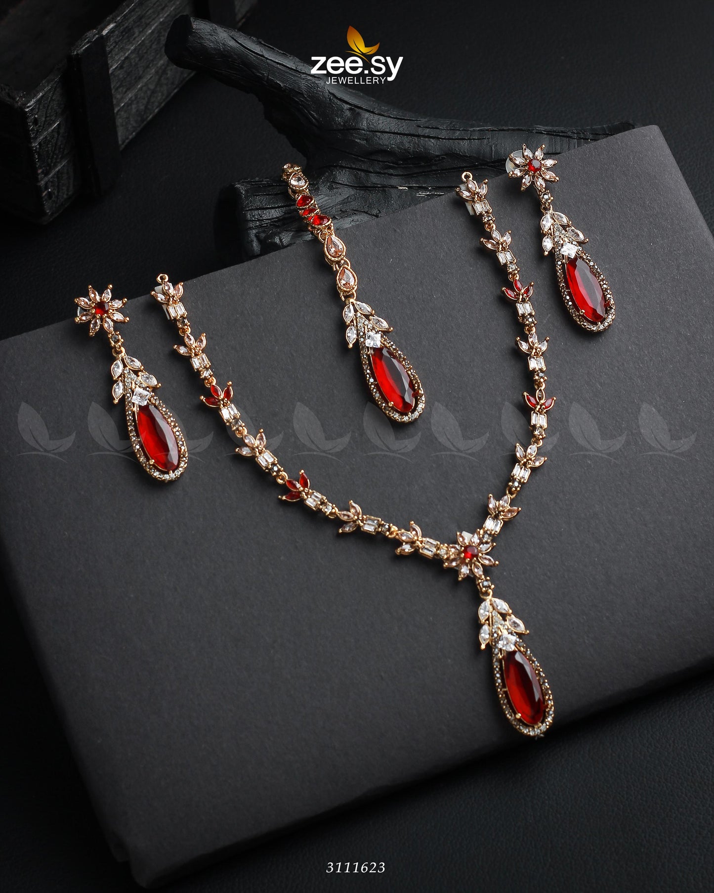 Saba Qamar Necklace Sets Golden Red