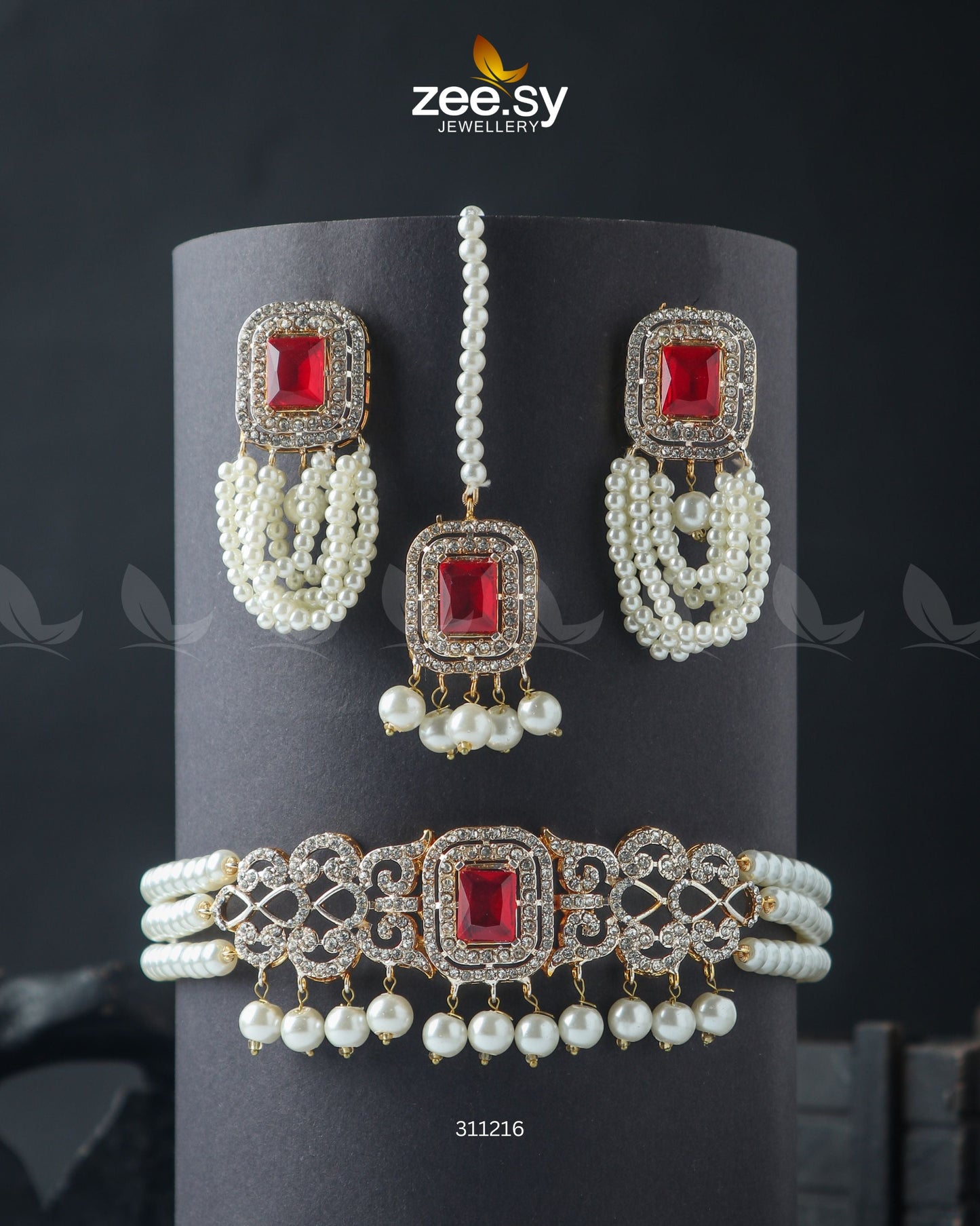 Marasim Choker Necklace Red