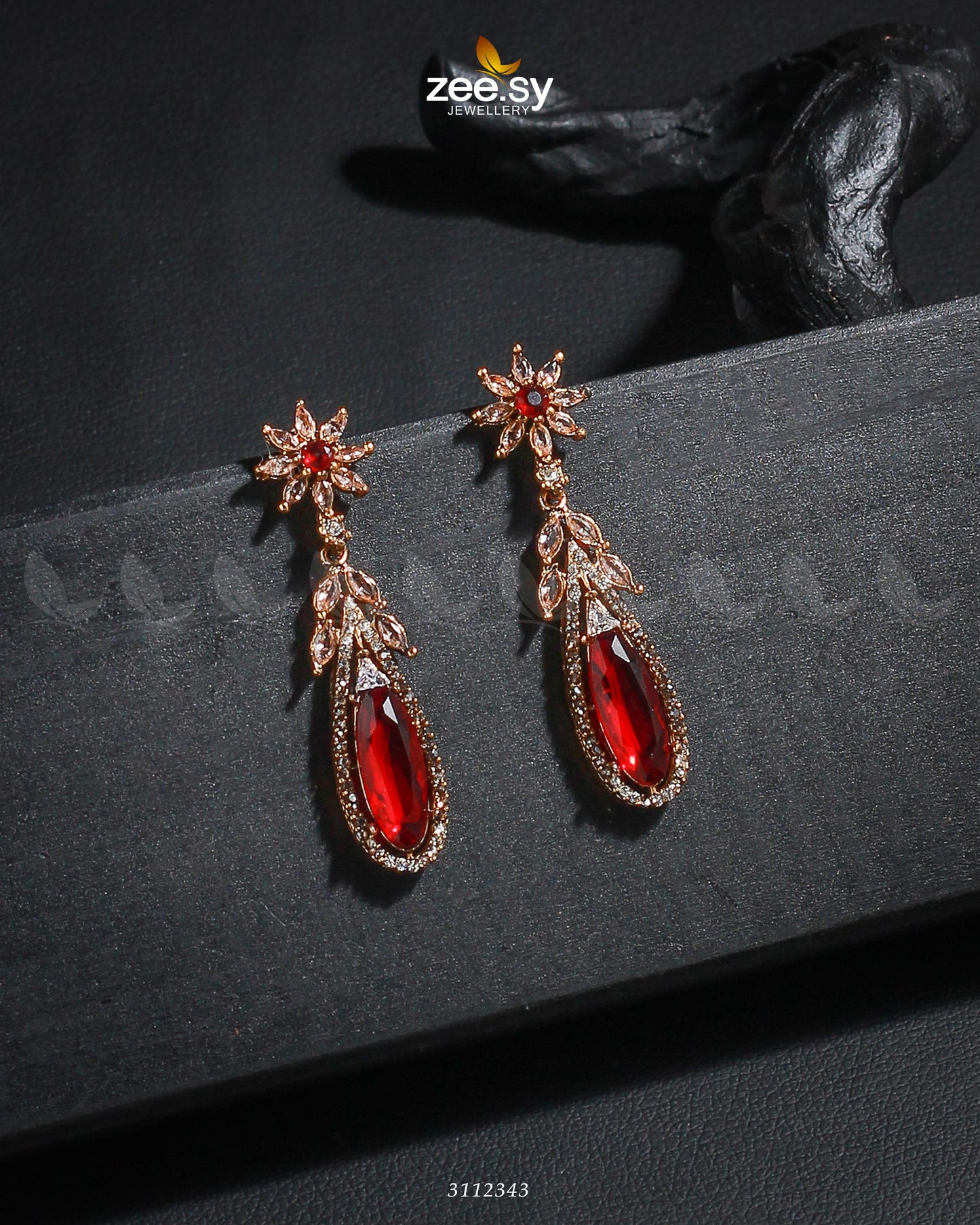 Rimsha's Earrings Golden Mahroon