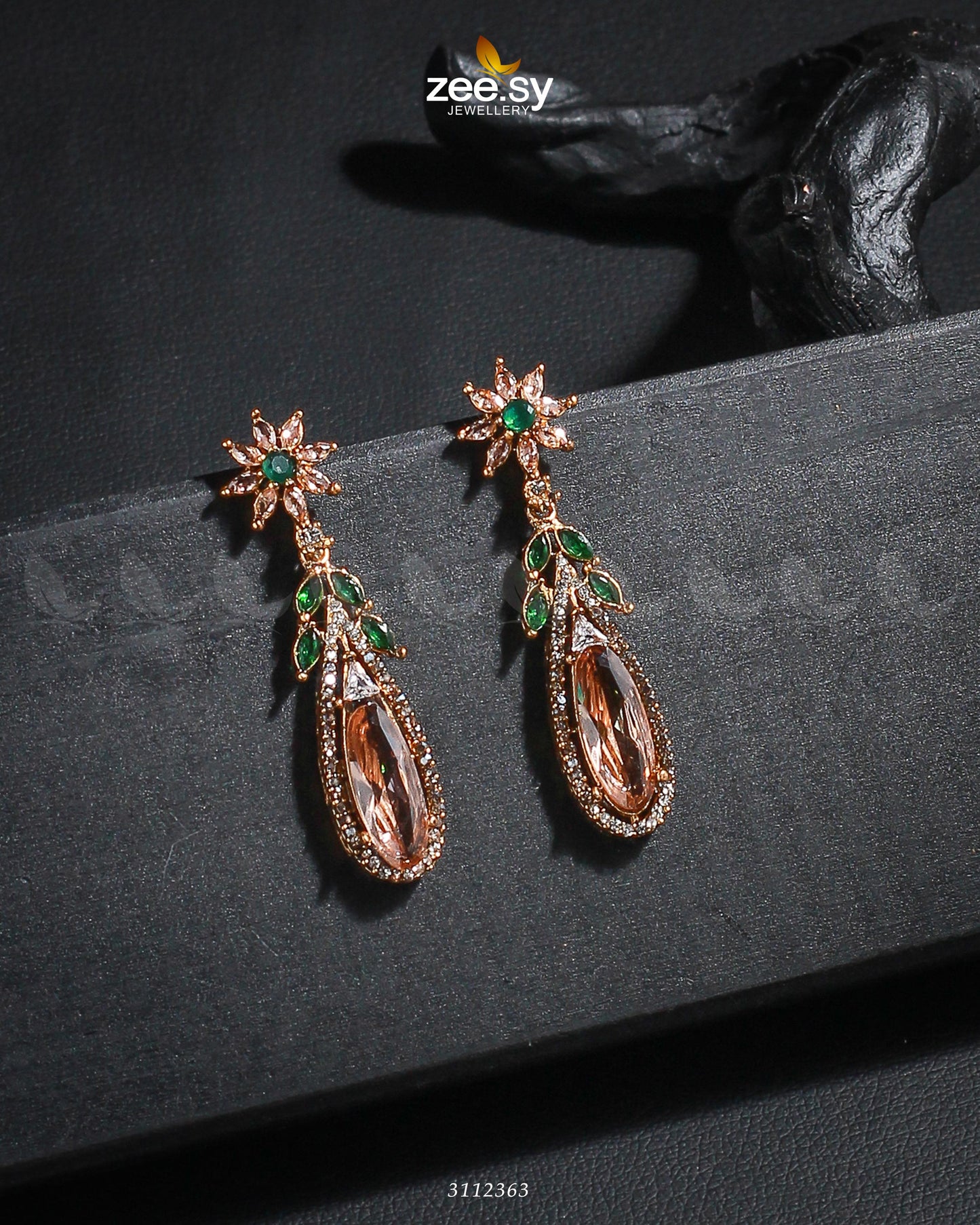 Rimsha's Earrings Champagne Green