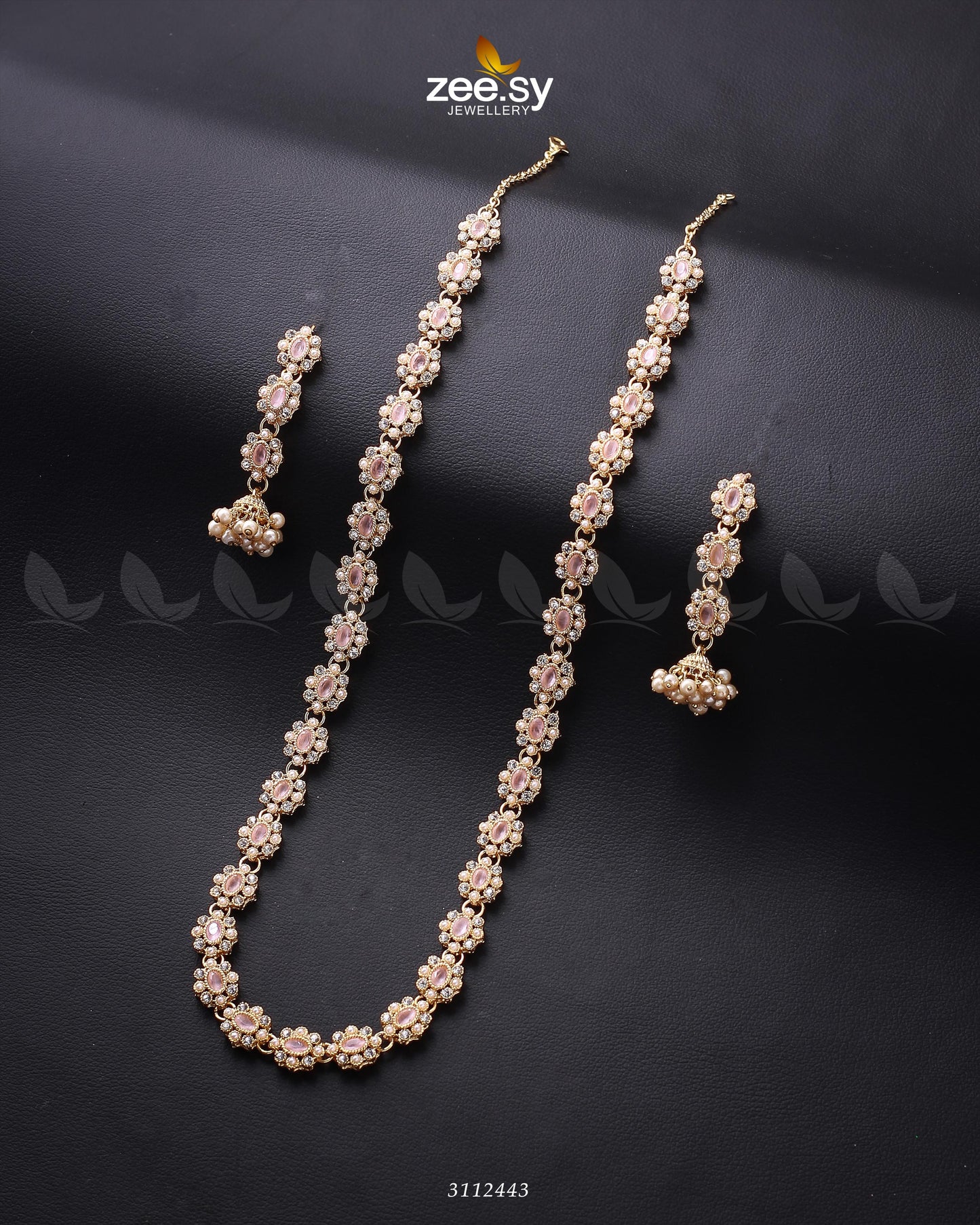 Reema Malla Necklace Golden Mint Pink
